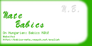 mate babics business card